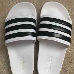 Adidas Slides - Black & White - Size 5